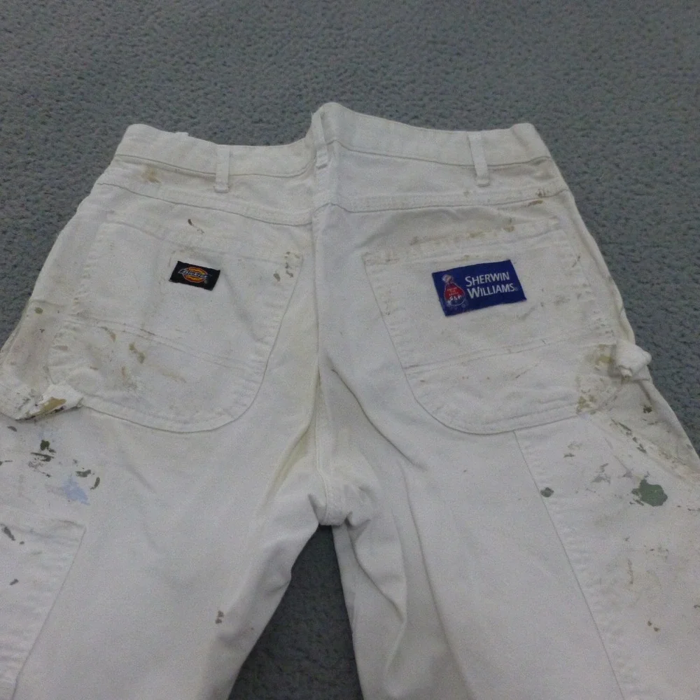 Dickies Painter Pants Mens 34x34 White Distressed Sherwin Williams Splatter